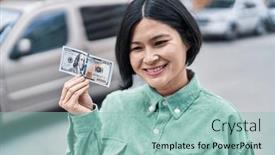  Presentation with chinese chinese - PPT layouts featuring young-chinese-woman-smiling-confident background and a mint green colored foreground
