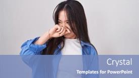  Presentation with breath - Theme consisting of young-chinese-woman-standing-over background and a teal colored foreground