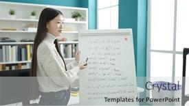  Presentation with maths - Slides with young-chinese-woman-student-smiling background and a light gray colored foreground