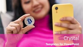  Presentation with chinese - Slides featuring young-chinese-woman-using-smartphone background and a purple colored foreground