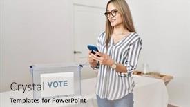  Presentation with chinese chinese - Slide deck having young-chinese-woman-using-smartphone background and a light gray colored foreground