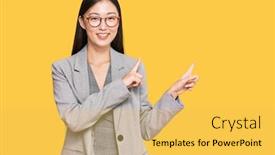  Presentation with chinese chinese - Beautiful slide deck featuring young-chinese-woman-wearing-business backdrop and a yellow colored foreground