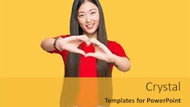  Presentation with romantic love - Slide deck featuring young-chinese-woman-wearing-casual background and a gold colored foreground