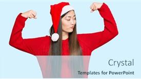  Presentation with chinese - Beautiful PPT theme featuring young-chinese-woman-wearing-christmas backdrop and a sky blue colored foreground