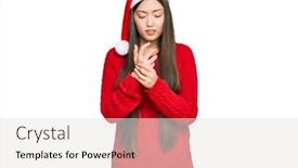  Presentation with inflammation - Cool new slide deck with young-chinese-woman-wearing-christmas backdrop and a sky blue colored foreground