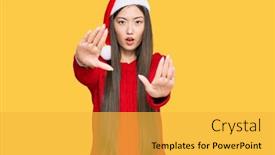  Presentation with chinese chinese - Cool new presentation theme with young-chinese-woman-wearing-christmas backdrop and a yellow colored foreground