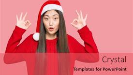  Presentation with young woman wearing boxer gloves - Amazing PPT layouts having young-chinese-woman-wearing-christmas backdrop and a red colored foreground