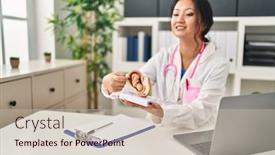  Presentation with chinese - PPT theme with young-chinese-woman-wearing-doctor background and a soft green colored foreground