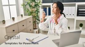  Presentation with inhaler - Slides featuring young-chinese-woman-wearing-doctor background and a soft green colored foreground