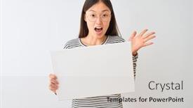  Presentation with winner - Slide deck having very happy and excited winner background and a light gray colored foreground