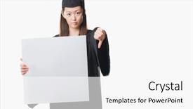  Presentation with chinese chinese - Cool new theme with young chinese woman wearing graduate backdrop and a white colored foreground