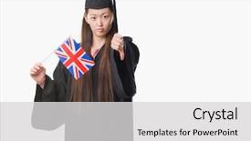  Presentation with medicina tradicional chinesa chinese herb - Theme featuring young chinese woman wearing graduate background and a  colored foreground