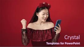  Presentation with costume - Slide set enhanced with young-chinese-woman-wearing-katrina background and a tawny brown colored foreground