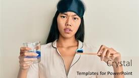  Presentation with pajama - Presentation theme consisting of young-chinese-woman-wearing-pajama background and a lemonade colored foreground