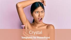  Presentation with razor - Colorful presentation theme enhanced with young-chinese-woman-wearing-shower backdrop and a coral colored foreground