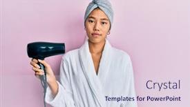  Presentation with attitude - Amazing theme having young-chinese-woman-wearing-shower backdrop and a sky blue colored foreground