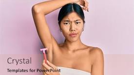  Presentation with chinese chinese - Colorful slide deck enhanced with young-chinese-woman-wearing-shower backdrop and a coral colored foreground