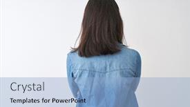  Presentation with denim - Theme with young-chinese-woman-wearing-striped background and a light blue colored foreground
