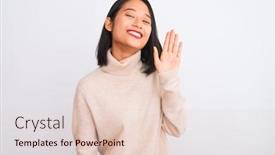  Presentation with chinese chinese - Colorful PPT theme enhanced with young-chinese-woman-wearing-turtleneck backdrop and a lemonade colored foreground