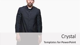  Presentation with christian - PPT theme enhanced with young christian priest over isolated background and a white colored foreground