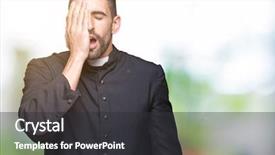  Presentation with christian thanksgiving 16:9 - Amazing theme having young christian priest over isolated backdrop and a dark gray colored foreground