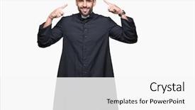  Presentation with christian renewal - Colorful slide set enhanced with young christian priest over isolated backdrop and a white colored foreground