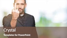  Presentation with christian - PPT layouts enhanced with young christian priest over isolated background and a tawny brown colored foreground