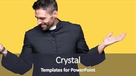  Presentation with palm sunday christian jesus - Colorful PPT theme enhanced with young christian priest over isolated backdrop and a dark gray colored foreground