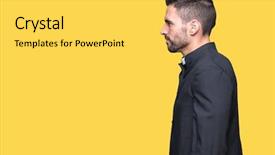  Presentation with christian dove - PPT theme featuring young christian priest over isolated background and a yellow colored foreground