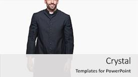  Presentation with christian templar knight looking - Theme with young christian priest over isolated background and a white colored foreground