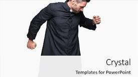  Presentation with christian back grond - PPT theme with young christian priest over isolated background and a white colored foreground