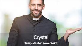  Presentation with palm sunday christian - PPT theme consisting of young christian priest over isolated background and a dark gray colored foreground