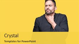  Presentation with christian images - Beautiful PPT theme featuring young christian priest over isolated backdrop and a yellow colored foreground