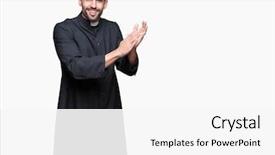  Presentation with christian - Cool new theme with young christian priest over isolated backdrop and a white colored foreground