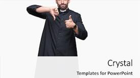  Presentation with christian - PPT layouts enhanced with young christian priest over isolated background and a white colored foreground