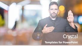  Presentation with palm sunday christian - Cool new theme with young christian priest over isolated backdrop and a coral colored foreground