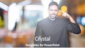  Presentation with islam and christian - Audience pleasing slides consisting of young christian priest over isolated backdrop and a gray colored foreground