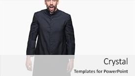  Presentation with motivation christian - PPT theme featuring young christian priest over isolated background and a white colored foreground