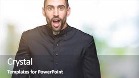  Presentation with christian - Audience pleasing slide deck consisting of young christian priest over isolated backdrop and a dark gray colored foreground