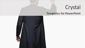  Presentation with christian - Beautiful slide set featuring young christian priest over isolated backdrop and a white colored foreground