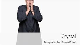  Presentation with christian dove - Presentation design with young christian priest over isolated background and a white colored foreground