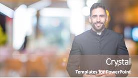  Presentation with christian - Slide deck enhanced with young christian priest over isolated background and a coral colored foreground