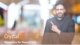  Presentation with christian discipleship - Slide set consisting of young christian priest over isolated background and a coral colored foreground