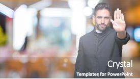  Presentation with christian palm sunday - PPT theme with young christian priest over isolated background and a gray colored foreground