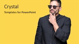  Presentation with christian - PPT theme consisting of young christian priest wearing sunglasses background and a yellow colored foreground