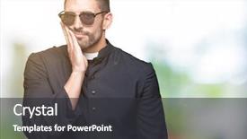  Presentation with christian - PPT layouts consisting of young christian priest wearing sunglasses background and a dark gray colored foreground