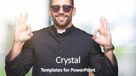 Presentation with christian - PPT theme with young christian priest wearing sunglasses background and a dark gray colored foreground