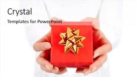  Presentation with girl christmas - Colorful presentation enhanced with young christmas girl holding gift backdrop and a sky blue colored foreground