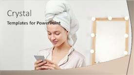  Presentation with clean - PPT theme enhanced with young-clean-woman-with-soft background and a white colored foreground