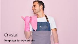  Presentation with blue pink - Amazing presentation design having young-cleaner-man-with-blue backdrop and a lemonade colored foreground